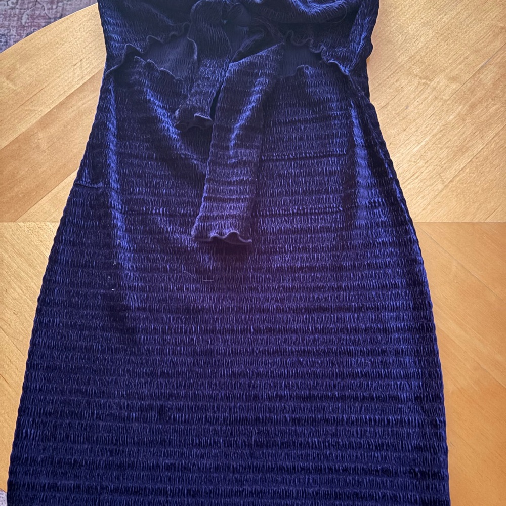 Cotton Candy Navy Long Sleeve Dress